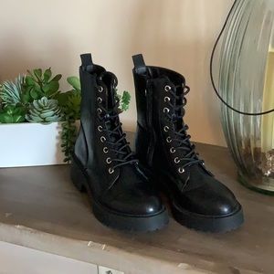 Black lace up boots